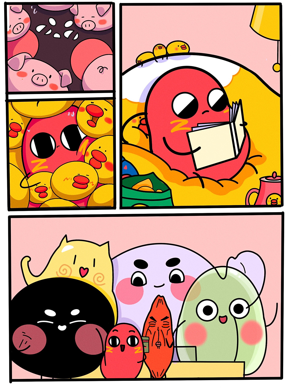 请吃红小豆吧系列壁纸 分镜插画 一个可可爱的红小豆