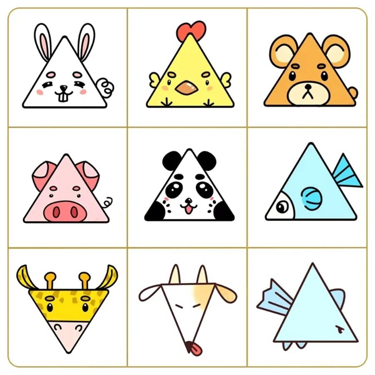 简笔画‖教你用三角形画超萌动物!