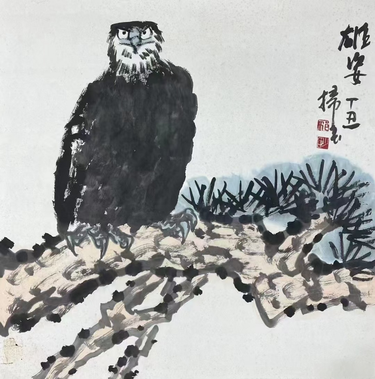 邢少臣:斗方花鸟#艺术##国画