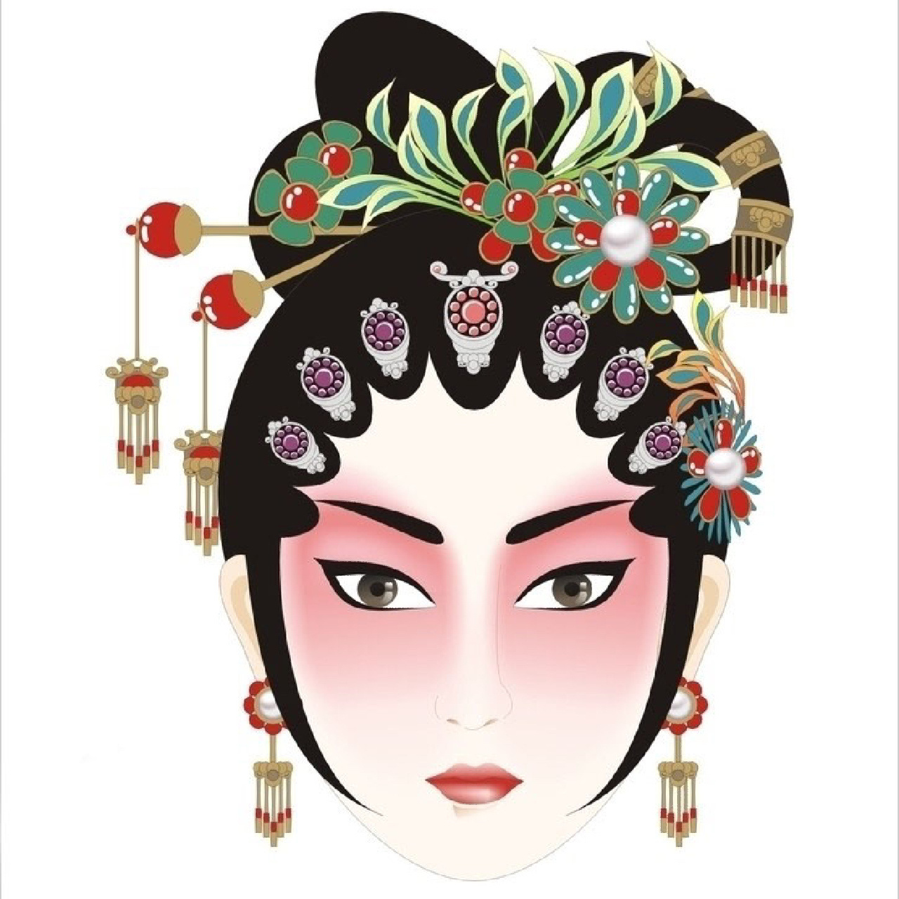 京剧脸谱是京剧演员脸部所化的妆容,它们通常根据不同角色性格特点