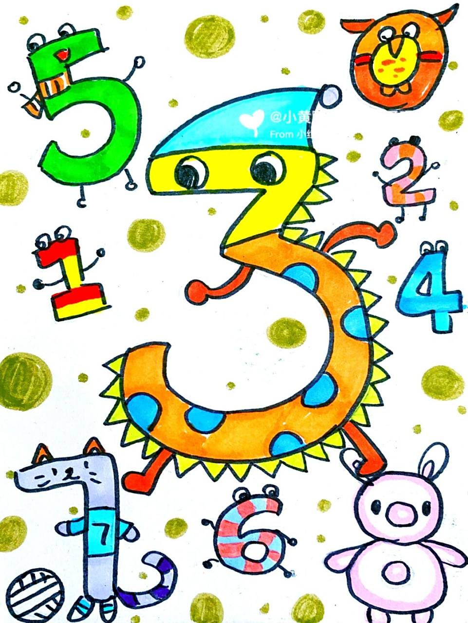 数字卡通画 #卡通画# #马克笔# #儿童画# #数字王国儿童画