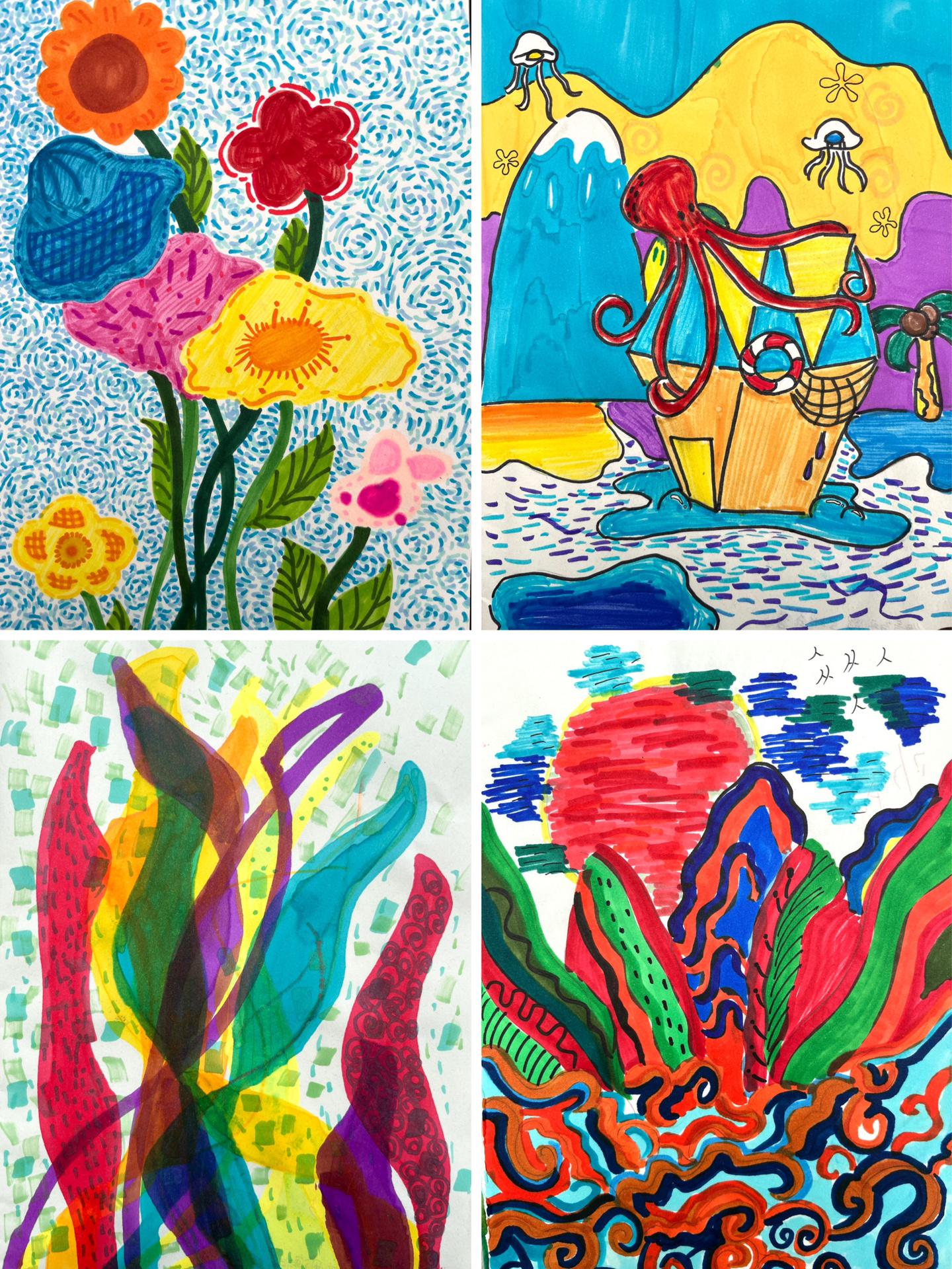 五年级·下册《让色彩动起来》学生作品