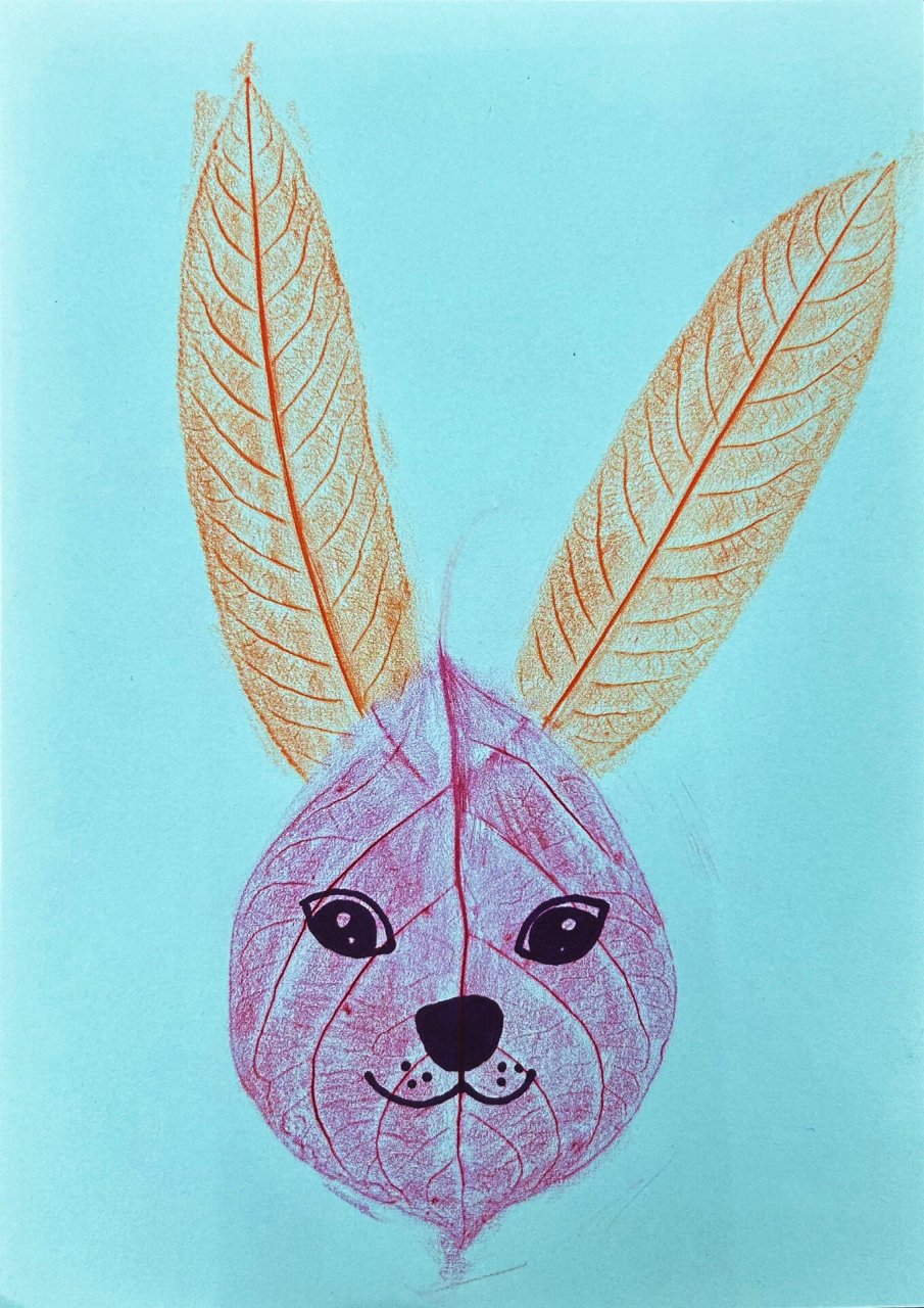 教具|三上11课《拓印树叶真有趣》 一开始备课时没有学生作品 自己画