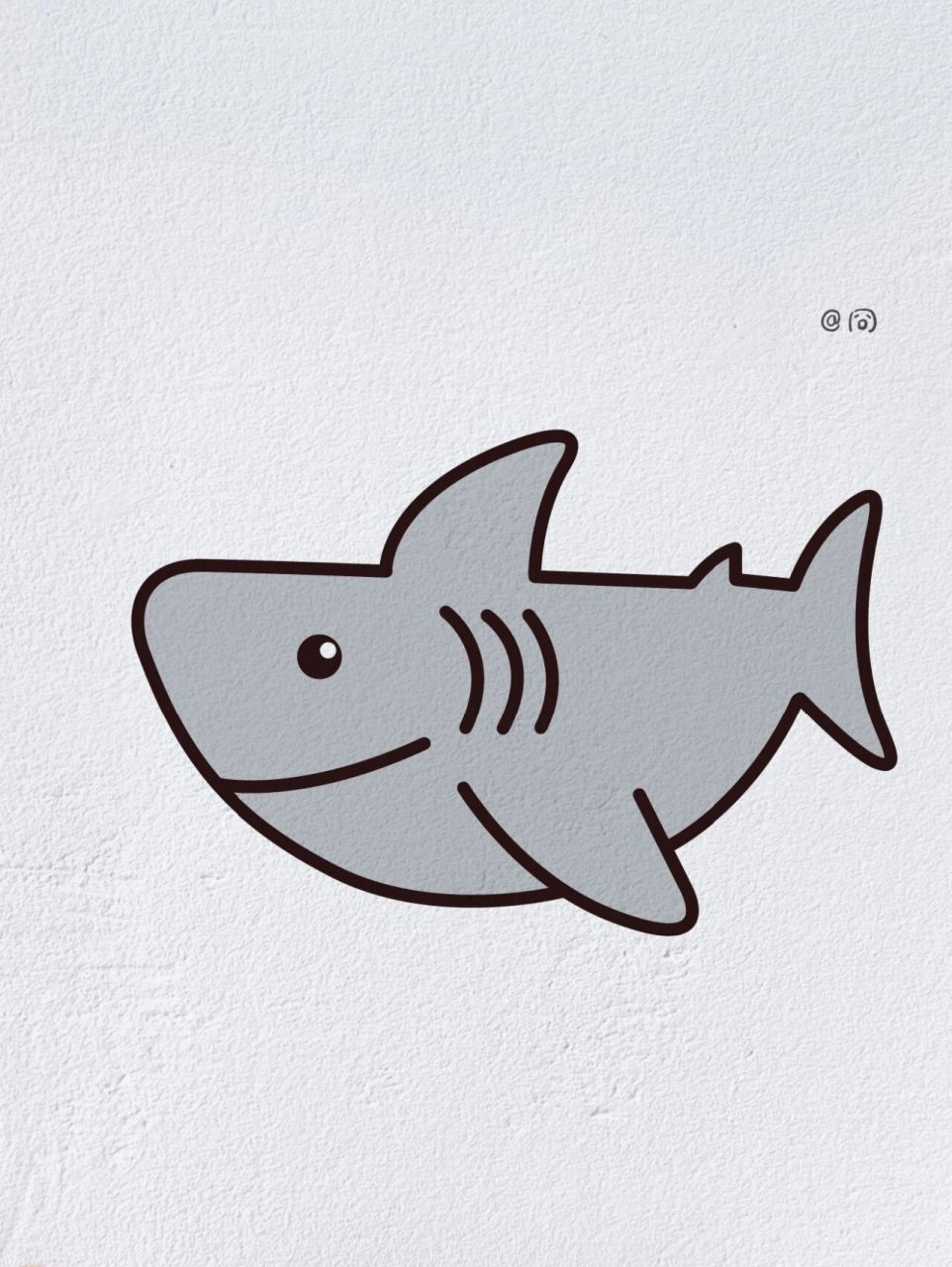 动物简笔画之凶猛的鲨鱼(内附过程图)
