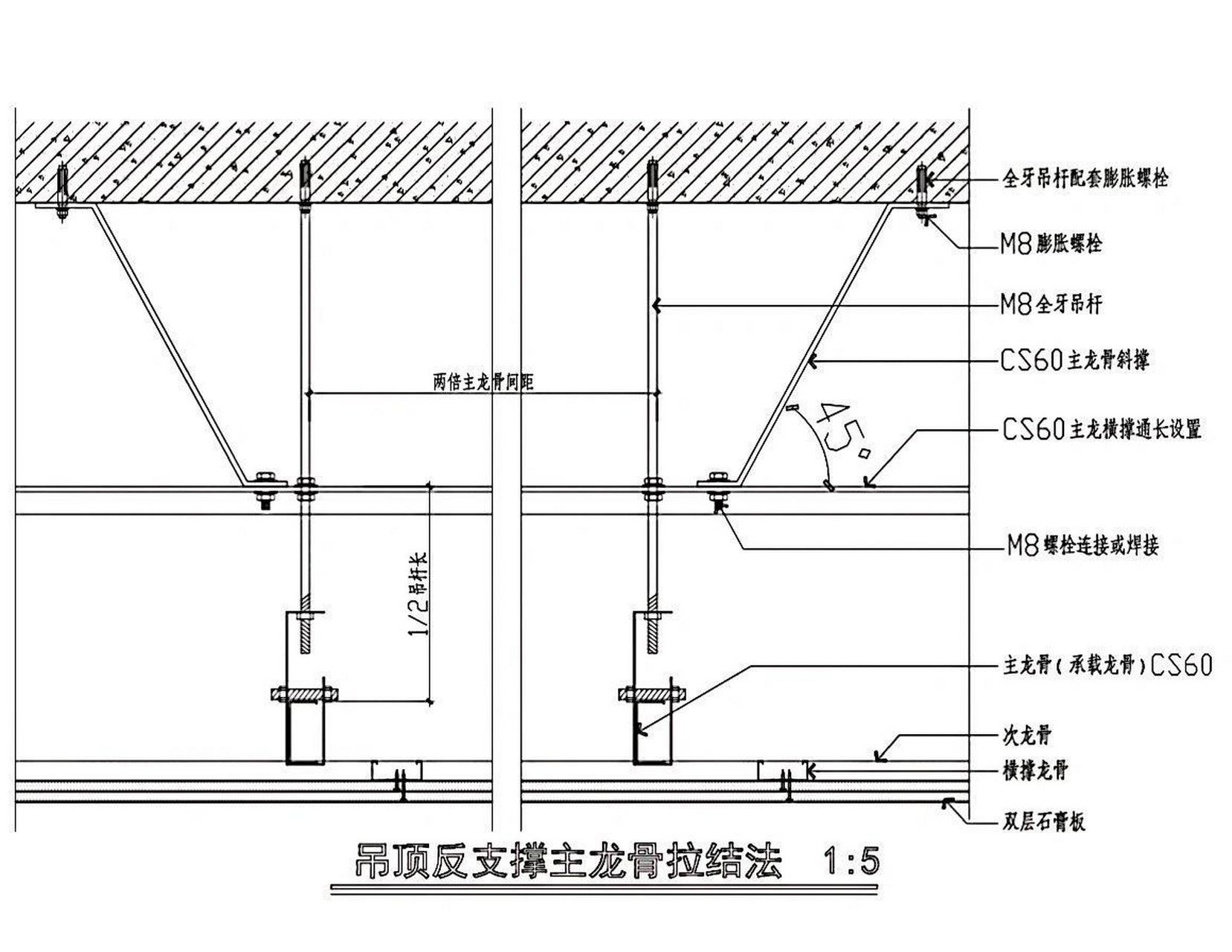 龙骨反支撑大样图做法图片