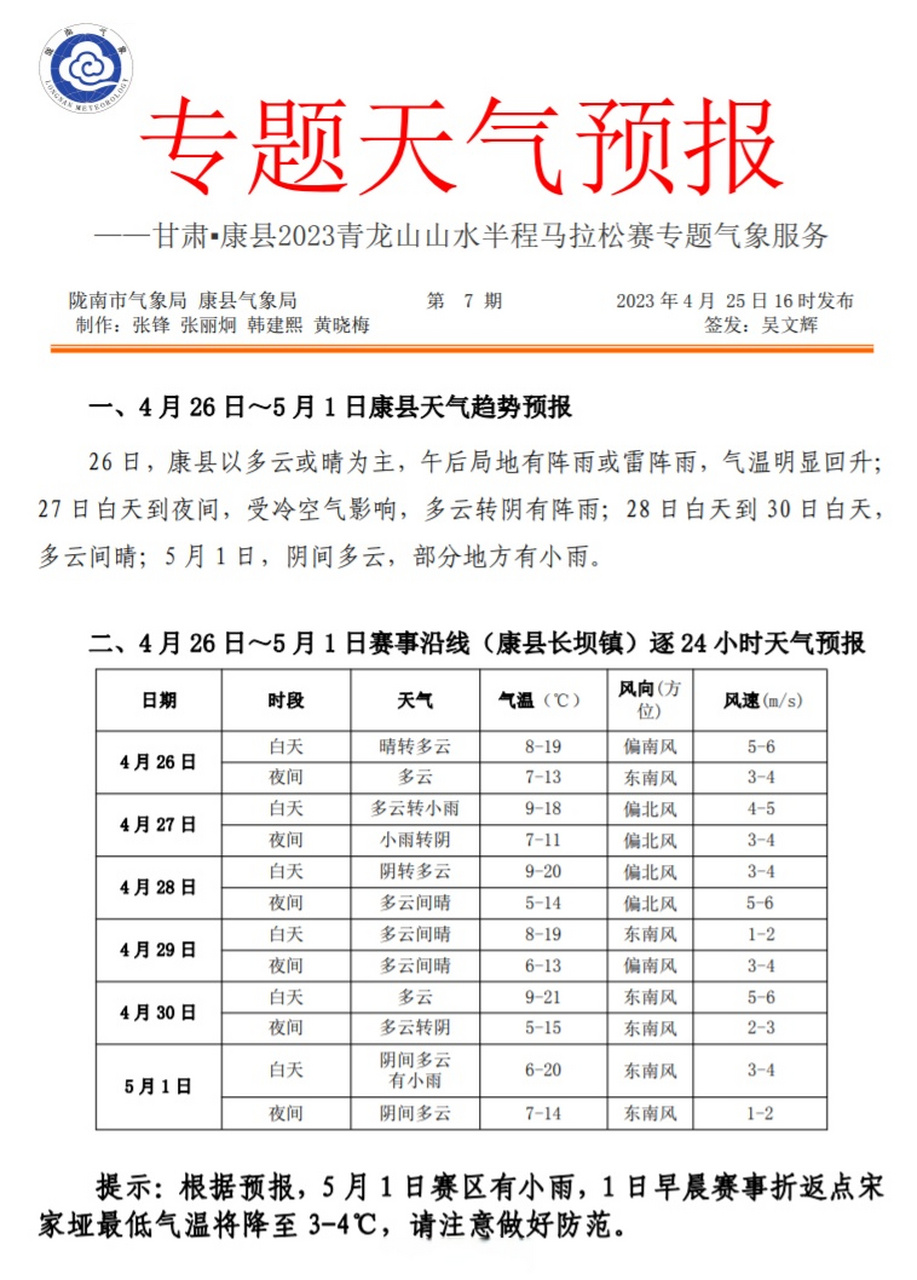 甘肃陇南天气预报15天