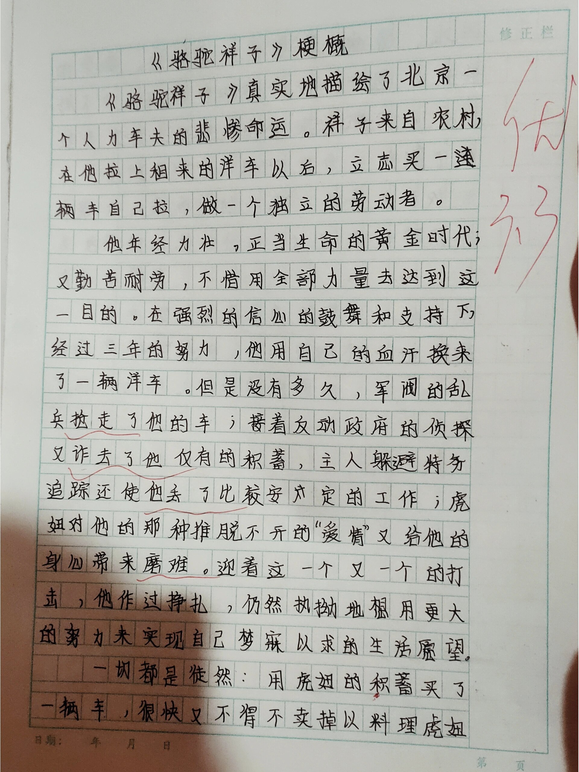 写作品梗概作文300图片