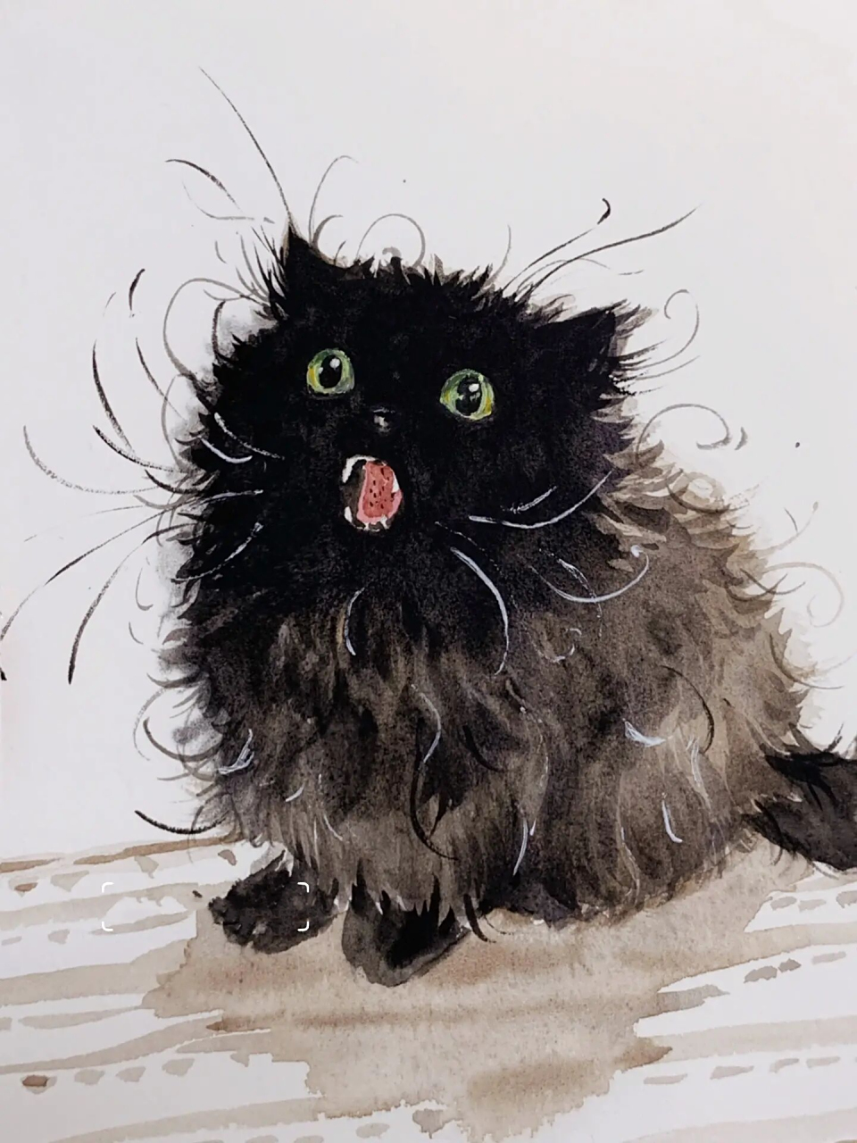 水彩动物|黑猫闹闹9269 画了一只很会闹的小黑猫926989