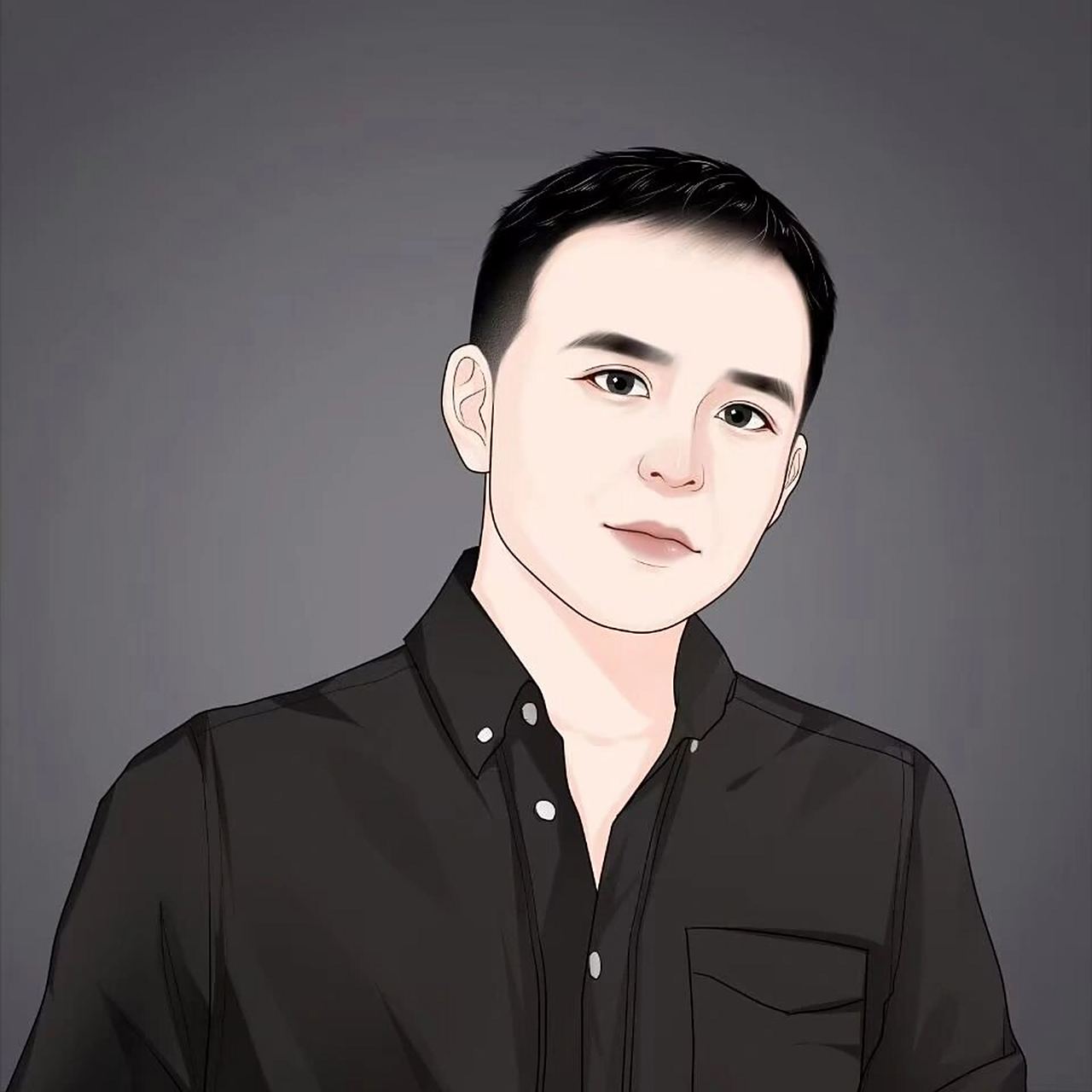 男性手绘头像|大叔手绘头像