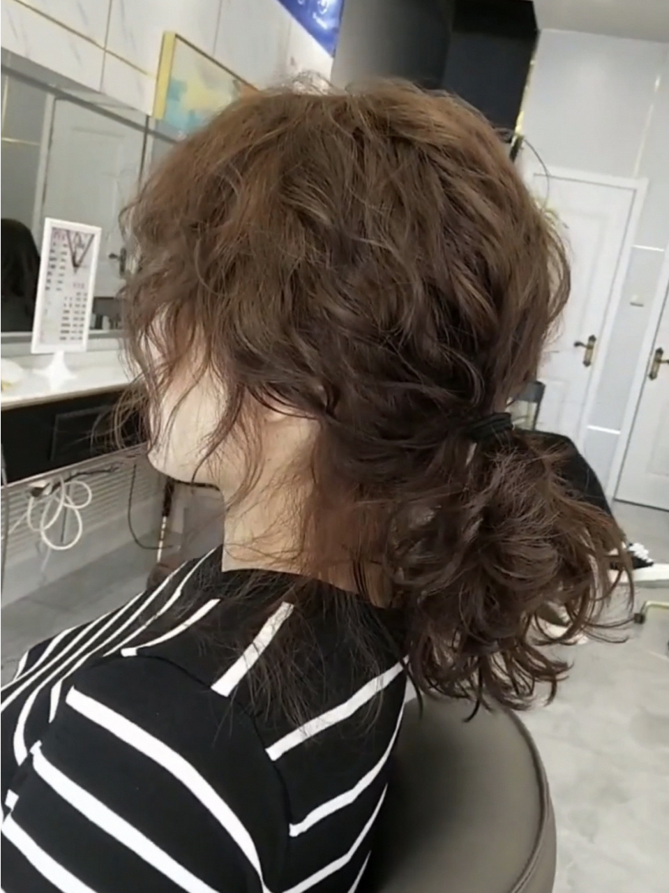 中长发烫发法式烫发蓬松烫显白发色蛋卷头 亦然老师99工作地点望京