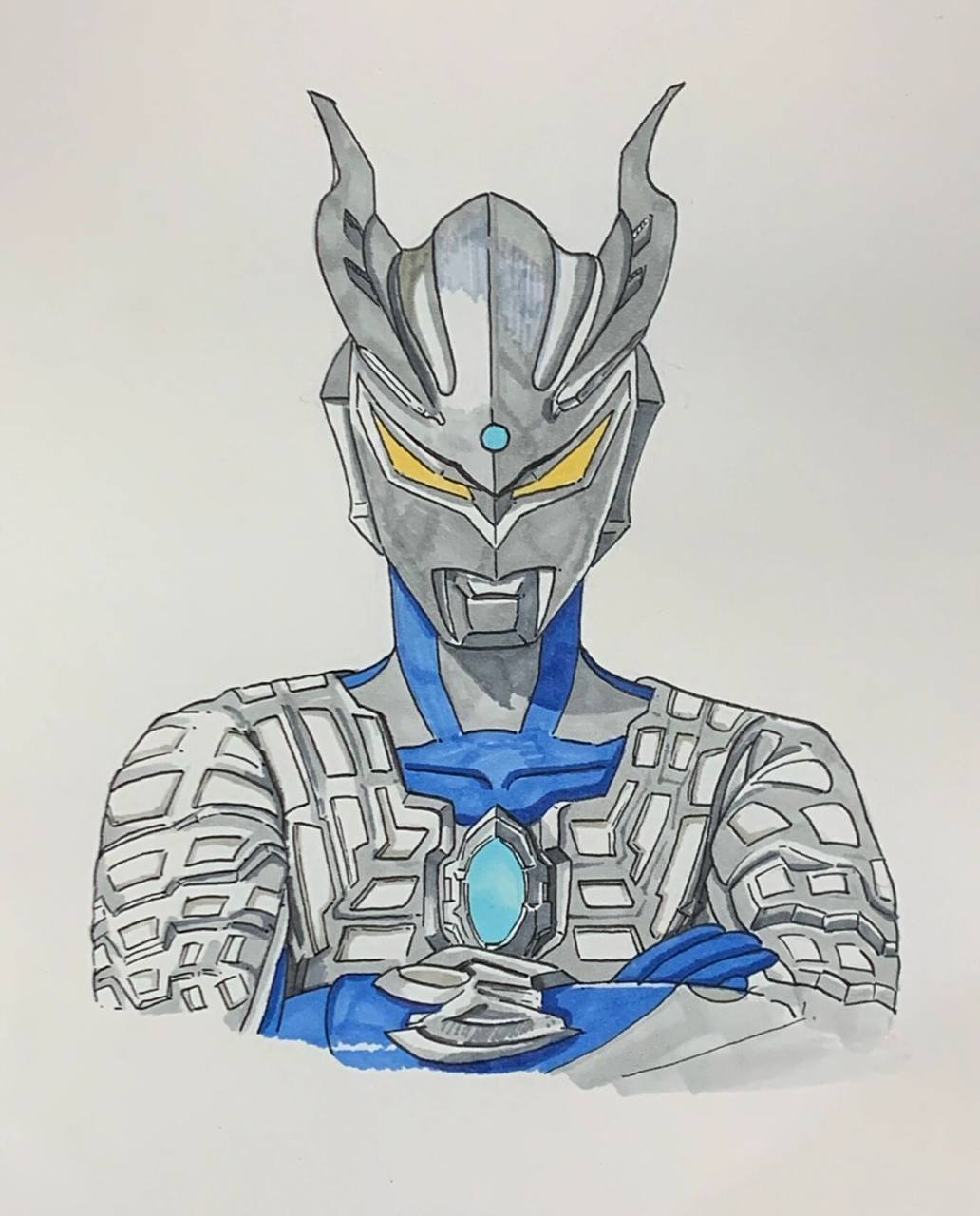 家里小男生喜欢赛罗奥特曼,六一来一张,祝他节日快乐!