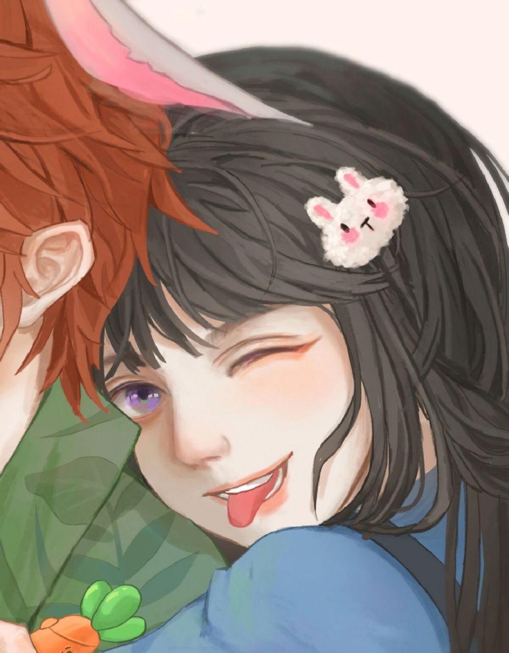 02狐狸先生7292兔子小姐 疯狂动物城角色拟人插画头像