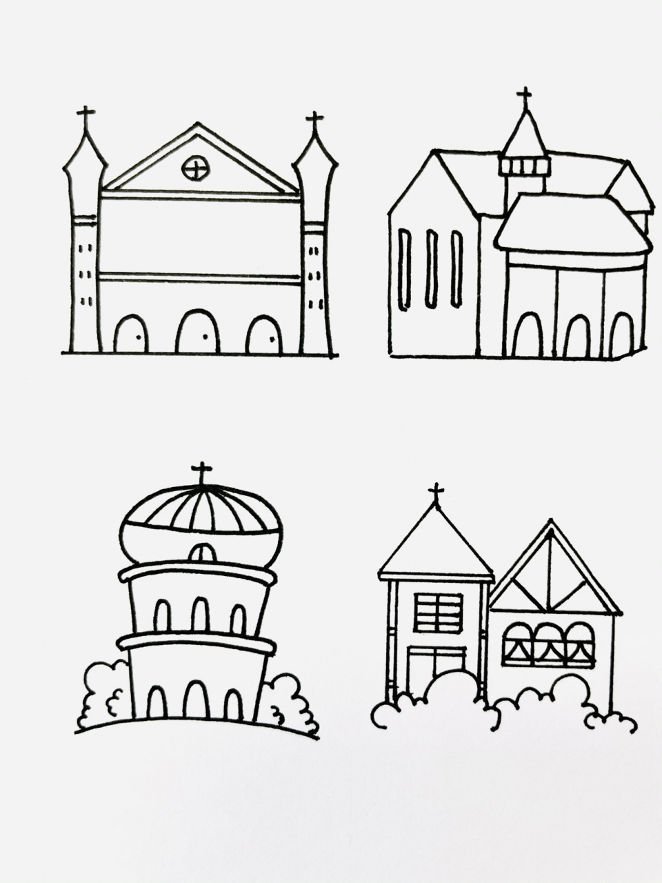 【简笔画】教堂7615 分享一组建筑类简笔画—教堂 还喜欢什么