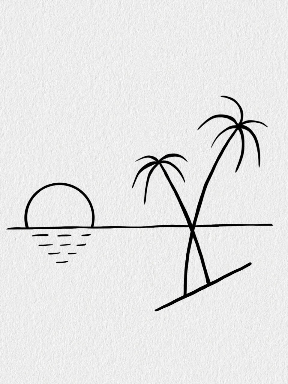 绘画打卡丨超有意境简笔画绘画过程