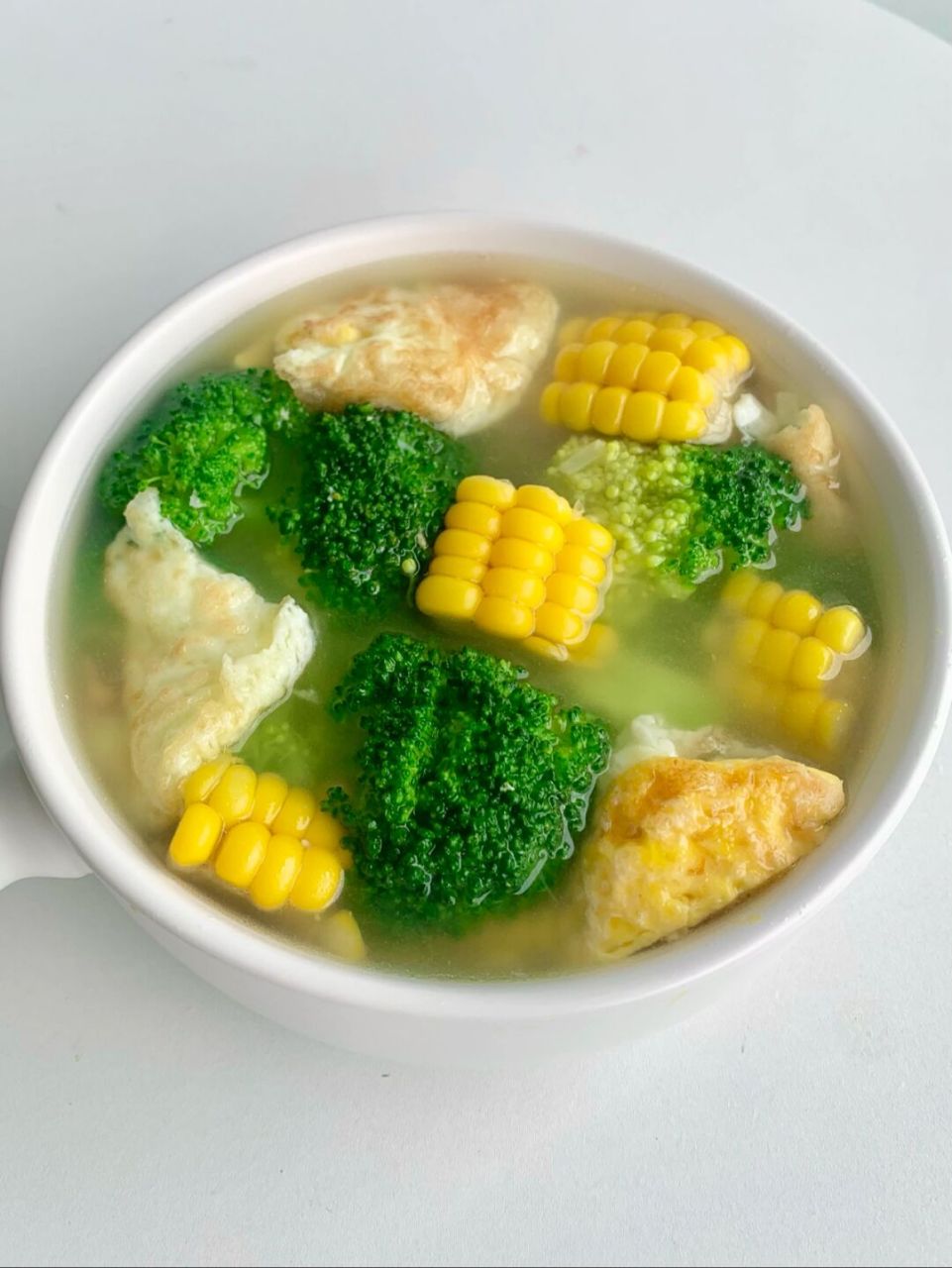西蓝花玉米鸡蛋汤!简简单单,超级刮油!