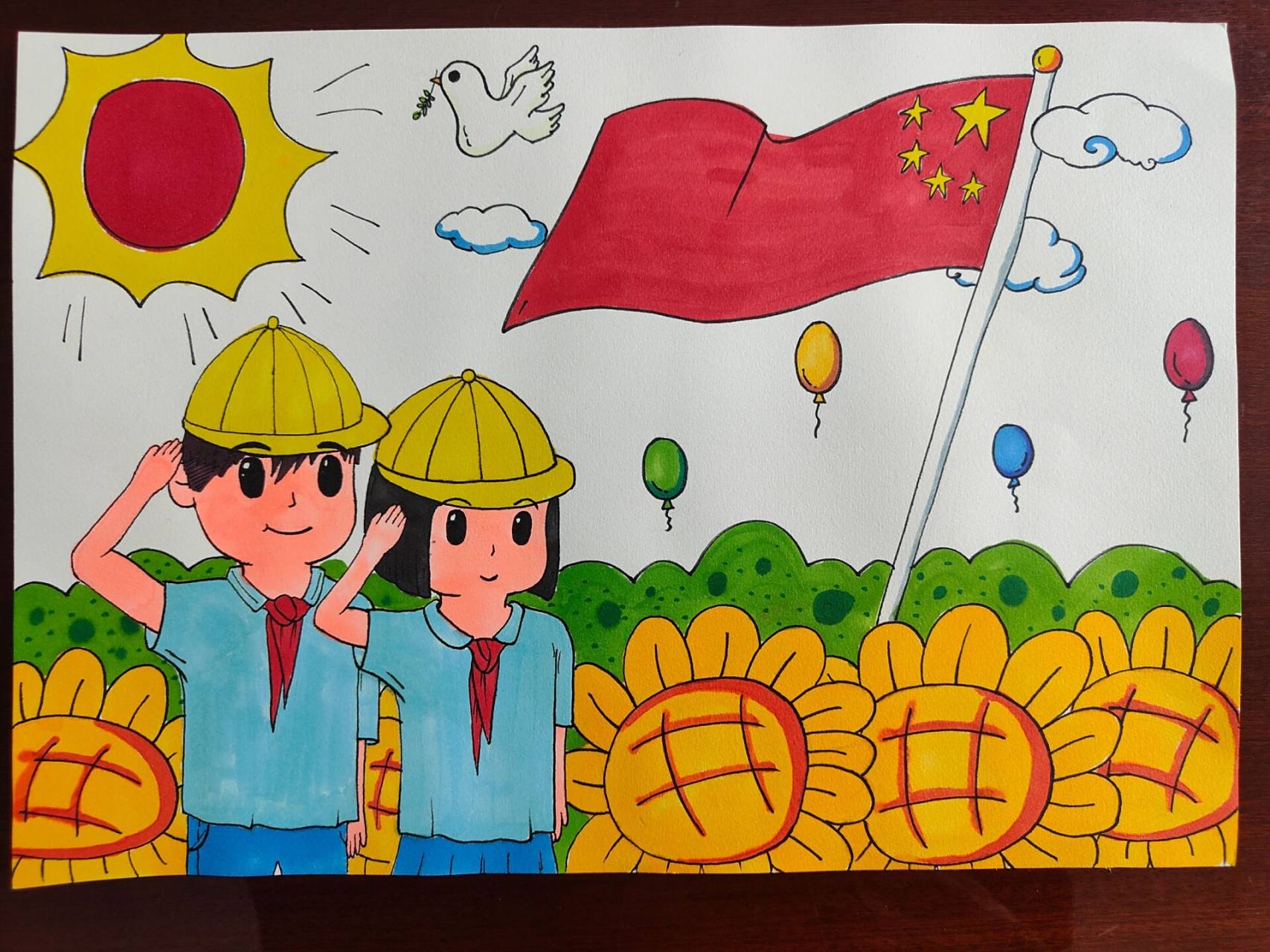 家国情怀手抄报 简笔画 给亲戚孩子画的