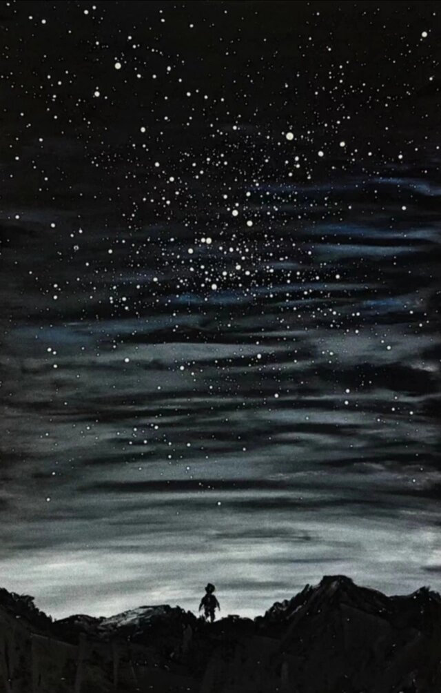 黑色天空梦幻背景图