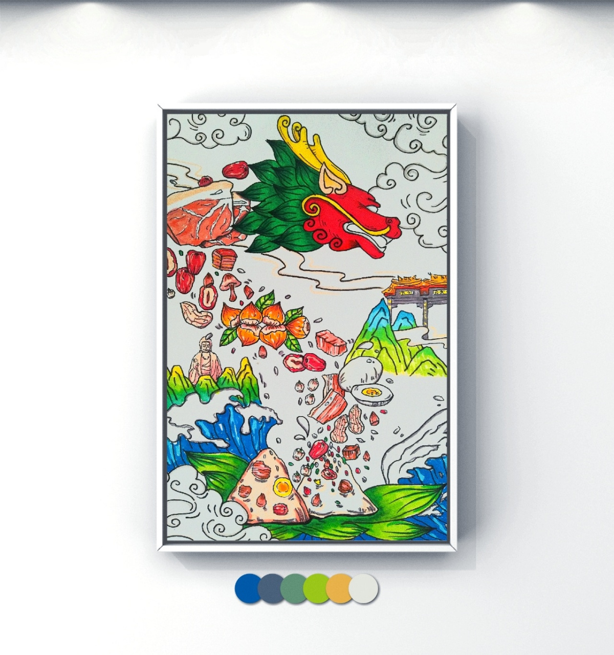 创意绘画-端午节 马克笔-创意绘画临摹-龙头