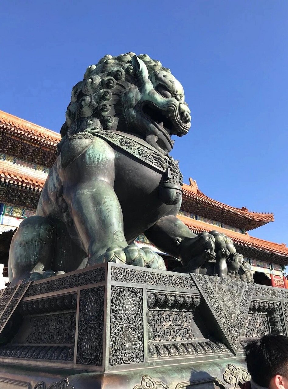 今天拿太和门前西侧的狮子,给家长和孩子们示范一下,故宫狮子的正确