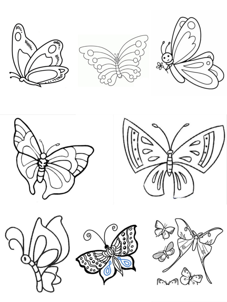 蝴蝶画法一半图片