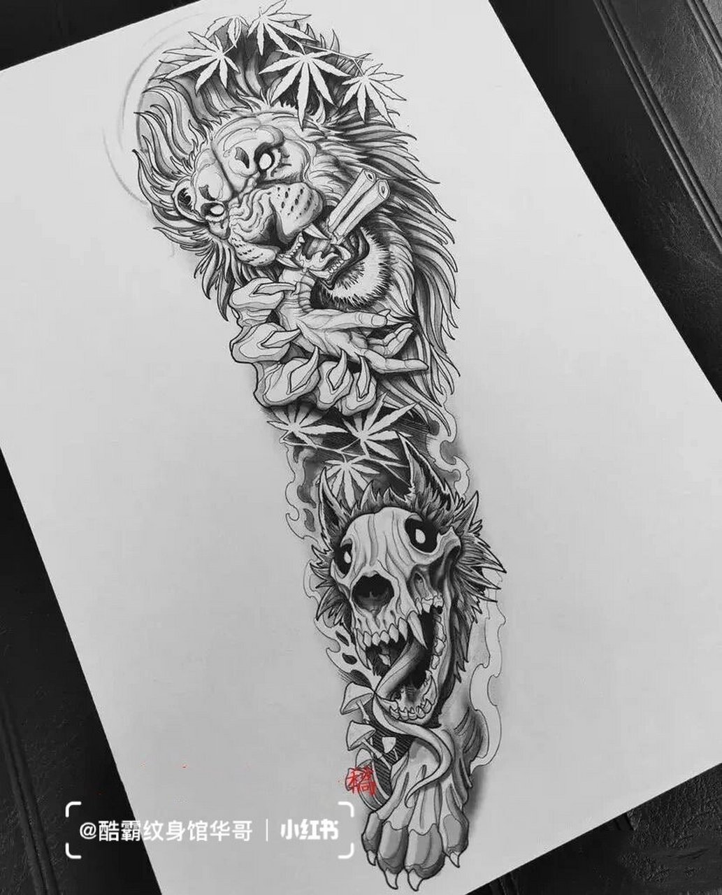 欧美花臂纹身手稿 欧美花臂纹身手稿分享走一波