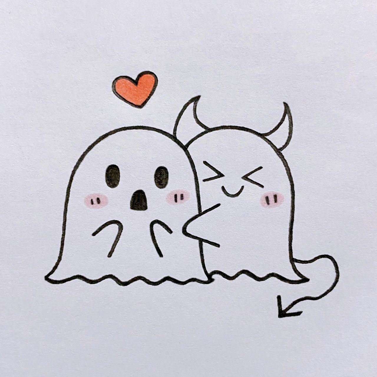 可爱鬼97简笔画教程