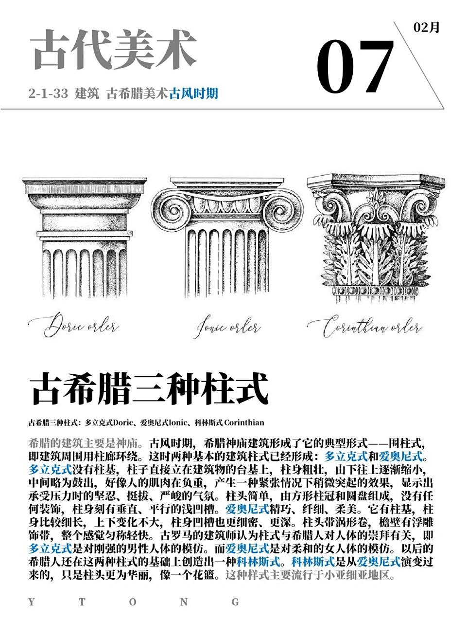 97古希腊古风时期|建筑 93 古希腊三种柱式 希腊的建筑主要是神庙