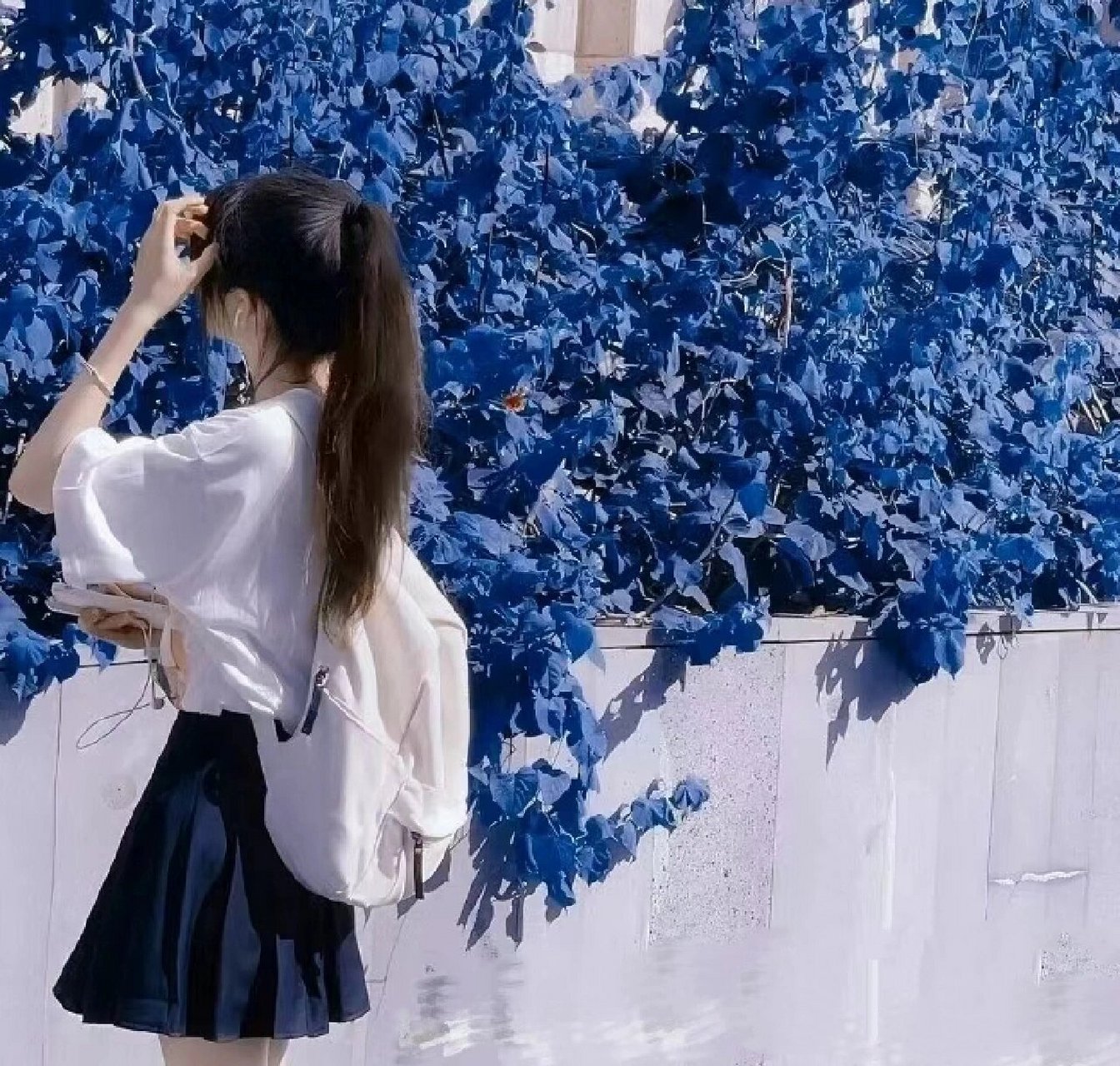高马尾学生头像女