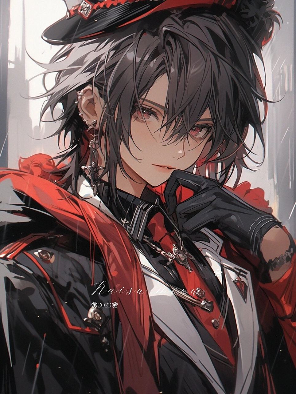 帅气男孩|潮酷冲击力画风红黑配色男生头像 99酷酷的帅气男头系列