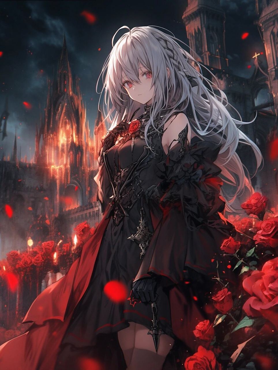 暗黑系 | 哥特风女生头像壁纸插画