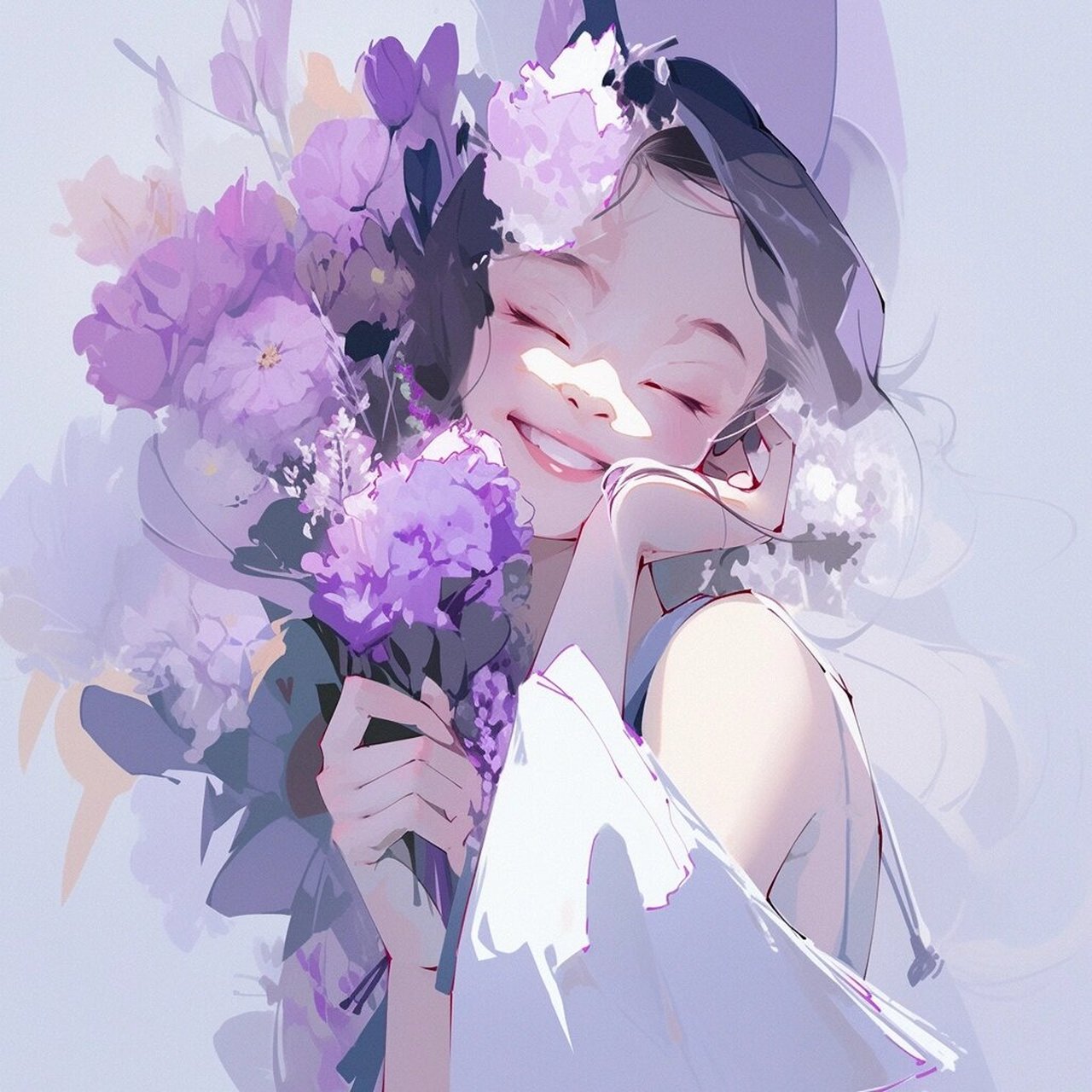 悄悄画你幸福沉醉的模样‖捧花气质女生头像 下一期要啥样的 你们是我