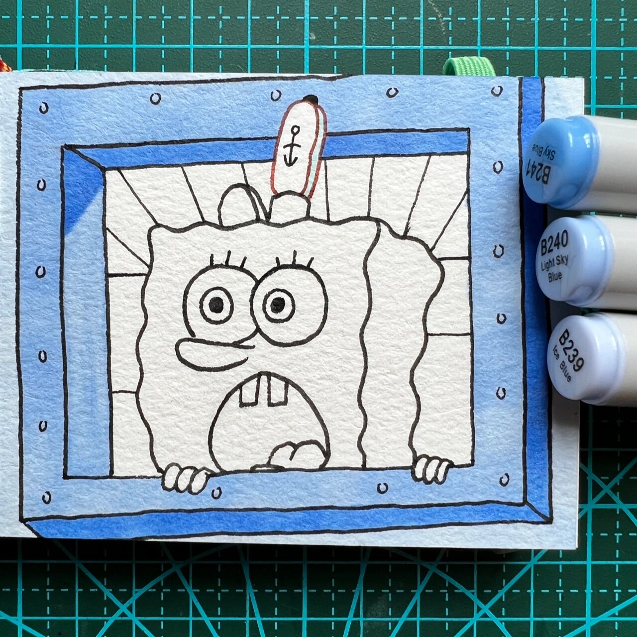 海绵宝宝可爱手绘(内附色号及过程) 小海绵真的好治愈!