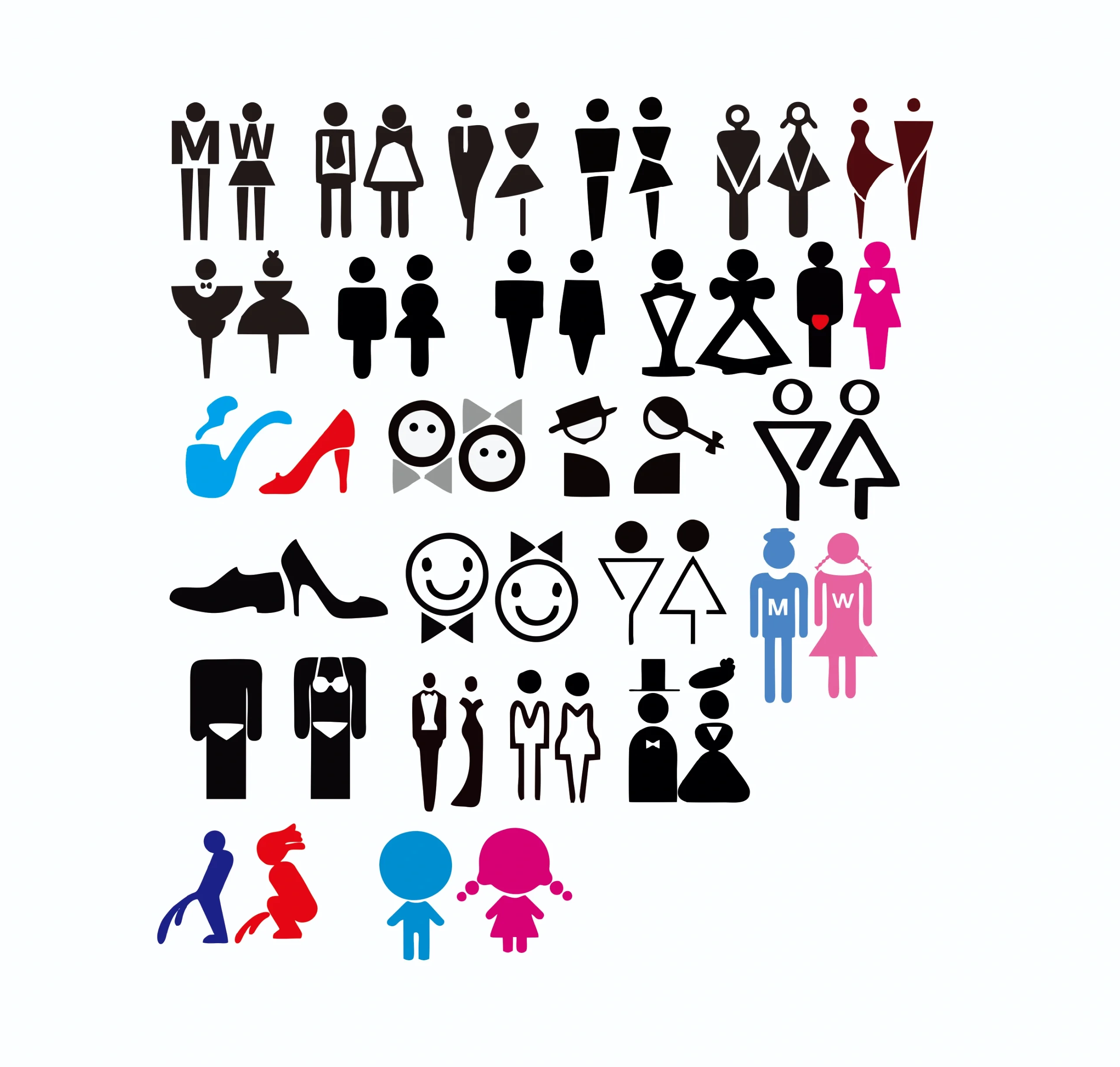 男生女生厕所性别图标卫生间门牌洗手间标识 男生女生厕所性别图标