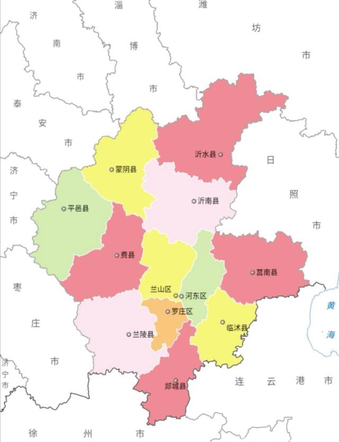 山东省各市政区图(八):临沂市