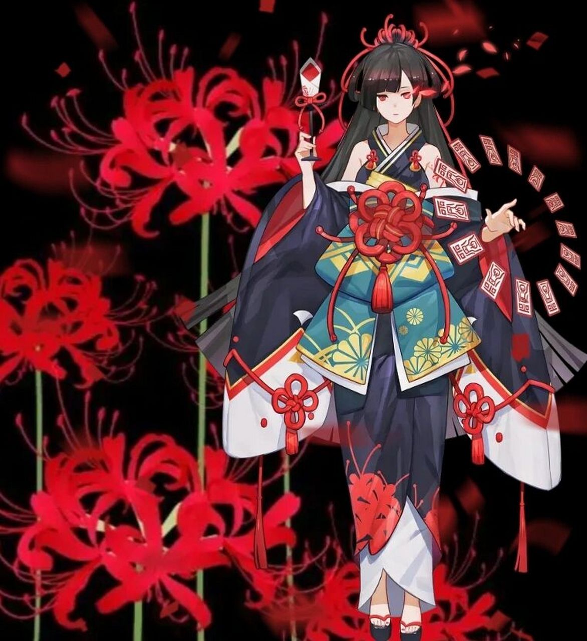 阴阳师壁纸—彼岸花篇      图都为自制,勿盗用,谢谢29610761