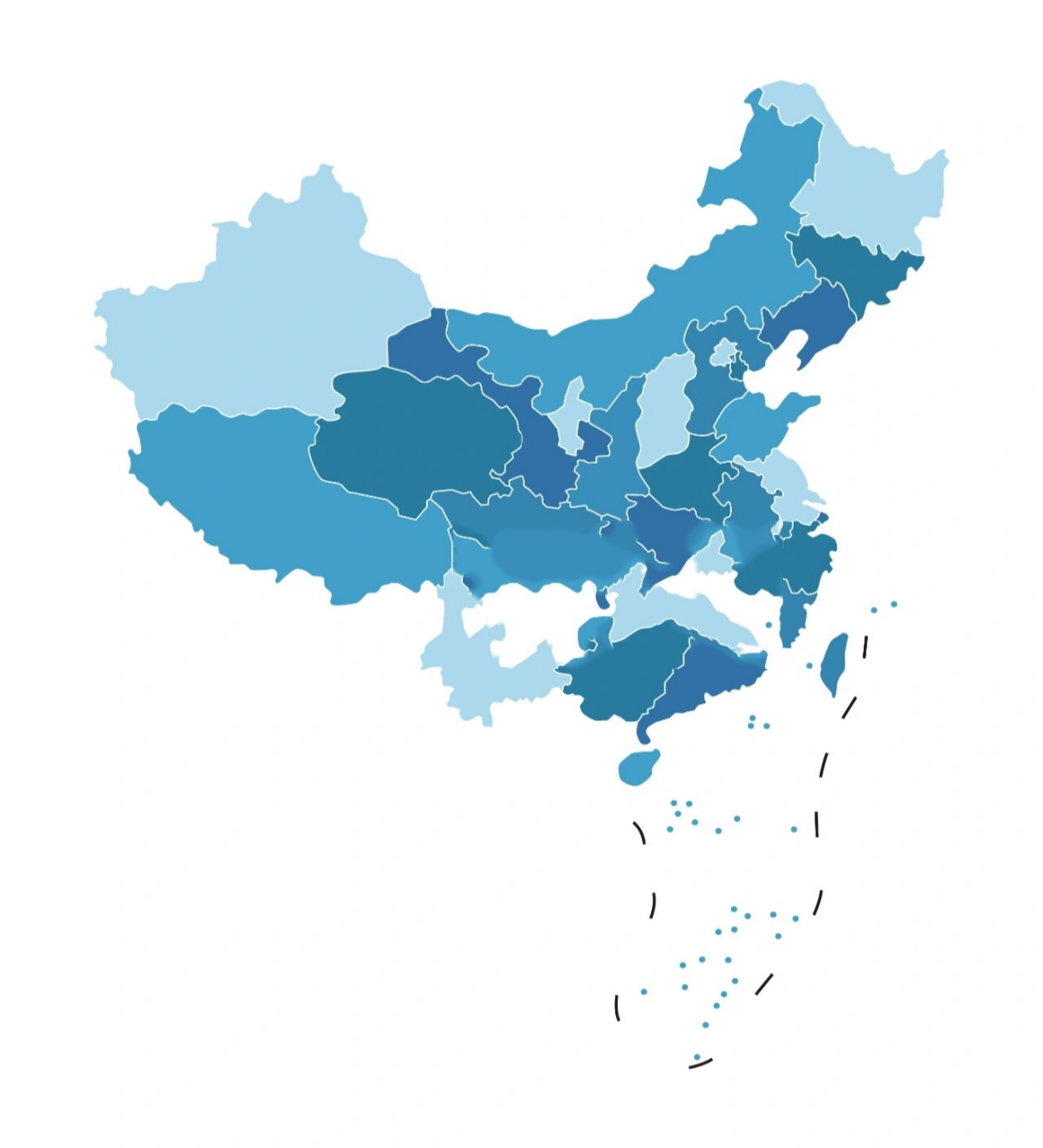 国庆节手工素材 制作方法:把地图线稿打印出来,用红色的皱纹纸搓成小