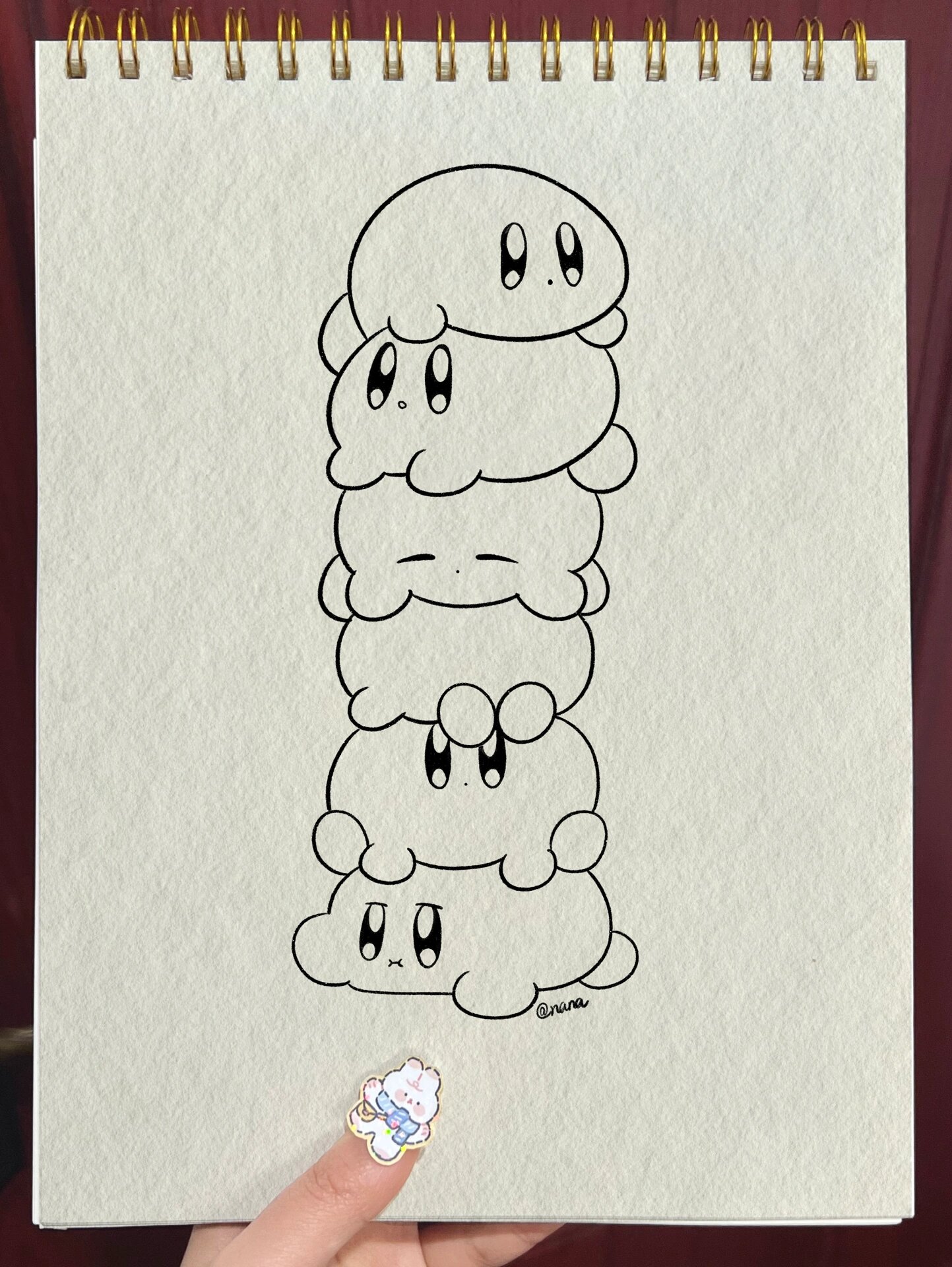 简笔画教程 星之卡比简笔画 —— 临摹