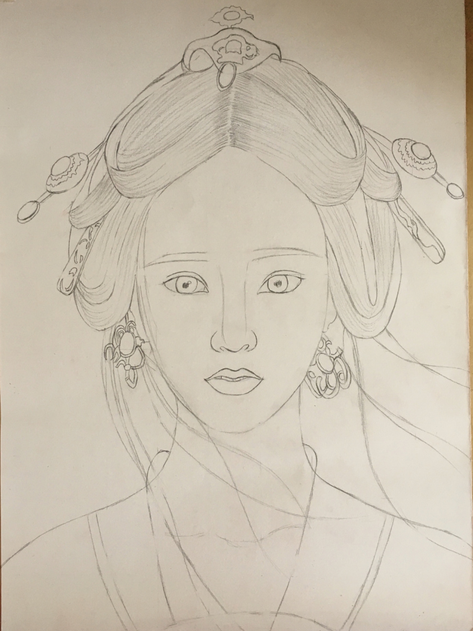 古风妆面造型美人图步骤图 1.