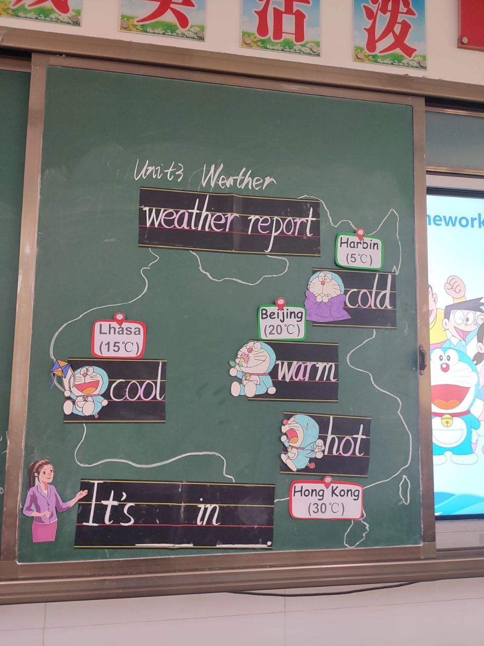 unit3 weather板书设计 yeah!终于结束了!