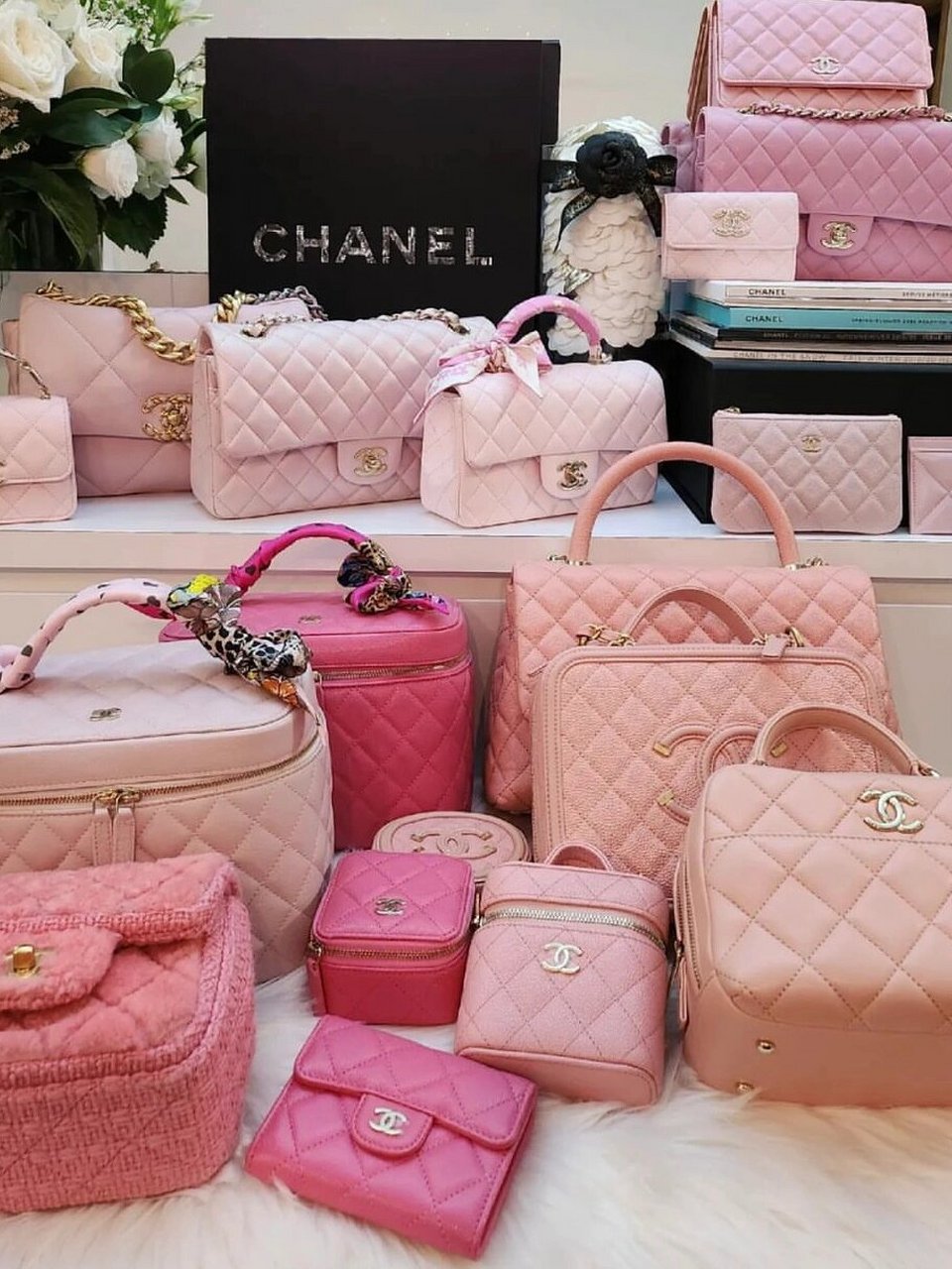 粉色系chanel包包 玫红色系 香奈儿包包