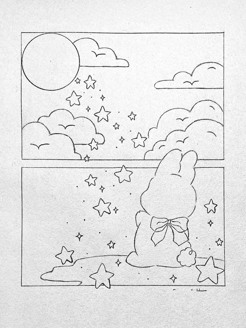 可爱黑白简笔画✨(48)|内附详细教程 今日份临摹!
