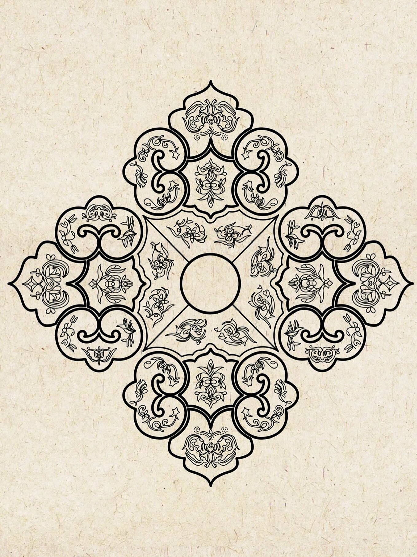 国风元素|中式云肩 线稿练习