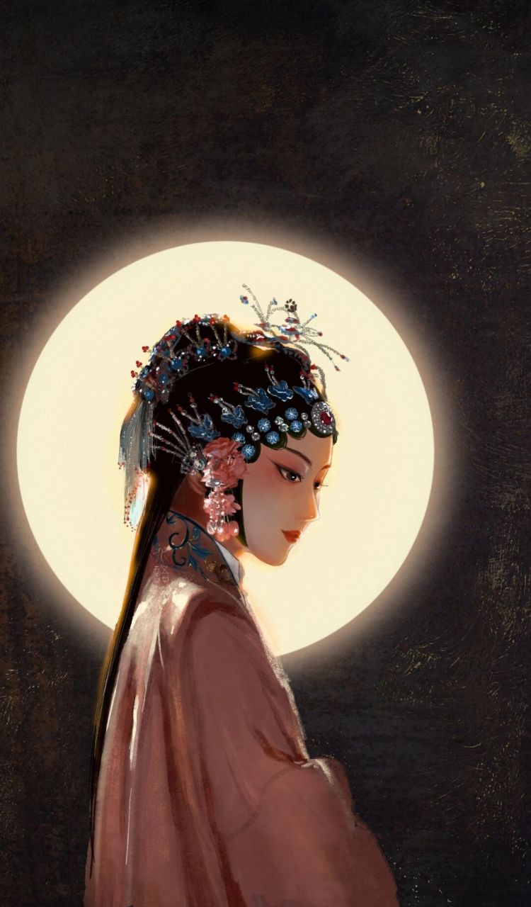 戏曲花旦‖插画 背后有光还是没有光好看?