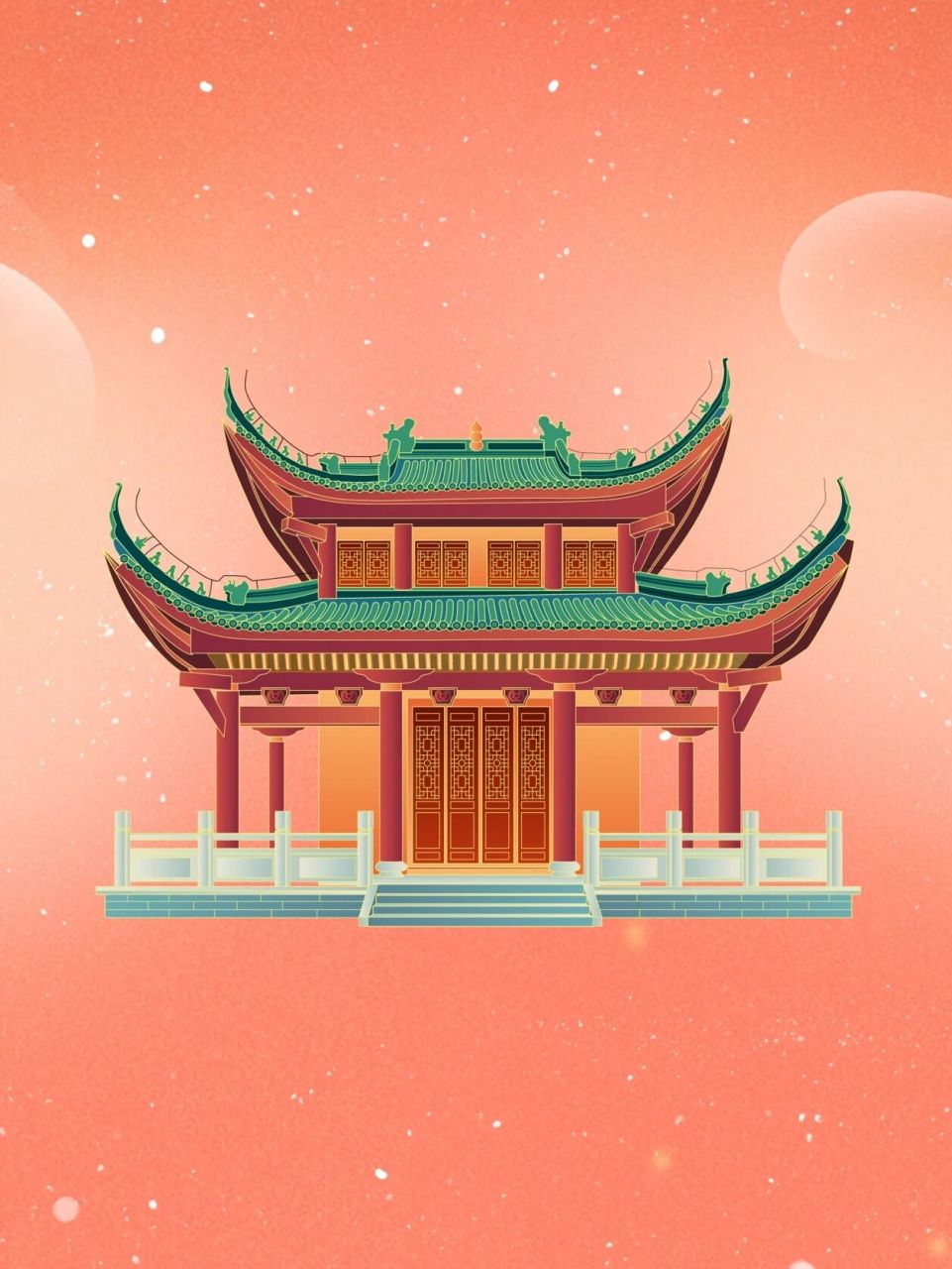 97国潮风手绘古建筑亭台阁楼免抠png素材 99古建筑亭台楼阁免抠