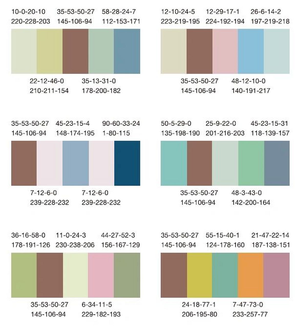 红褐色五色配色