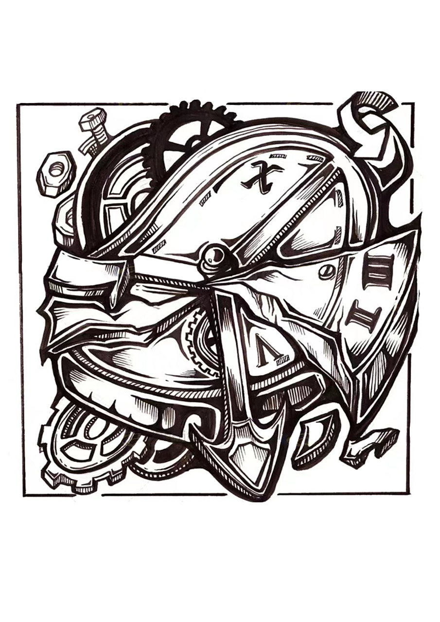 黑白装饰画·单体素材分享·设计基础 今天给大家分享的是闹钟装饰画