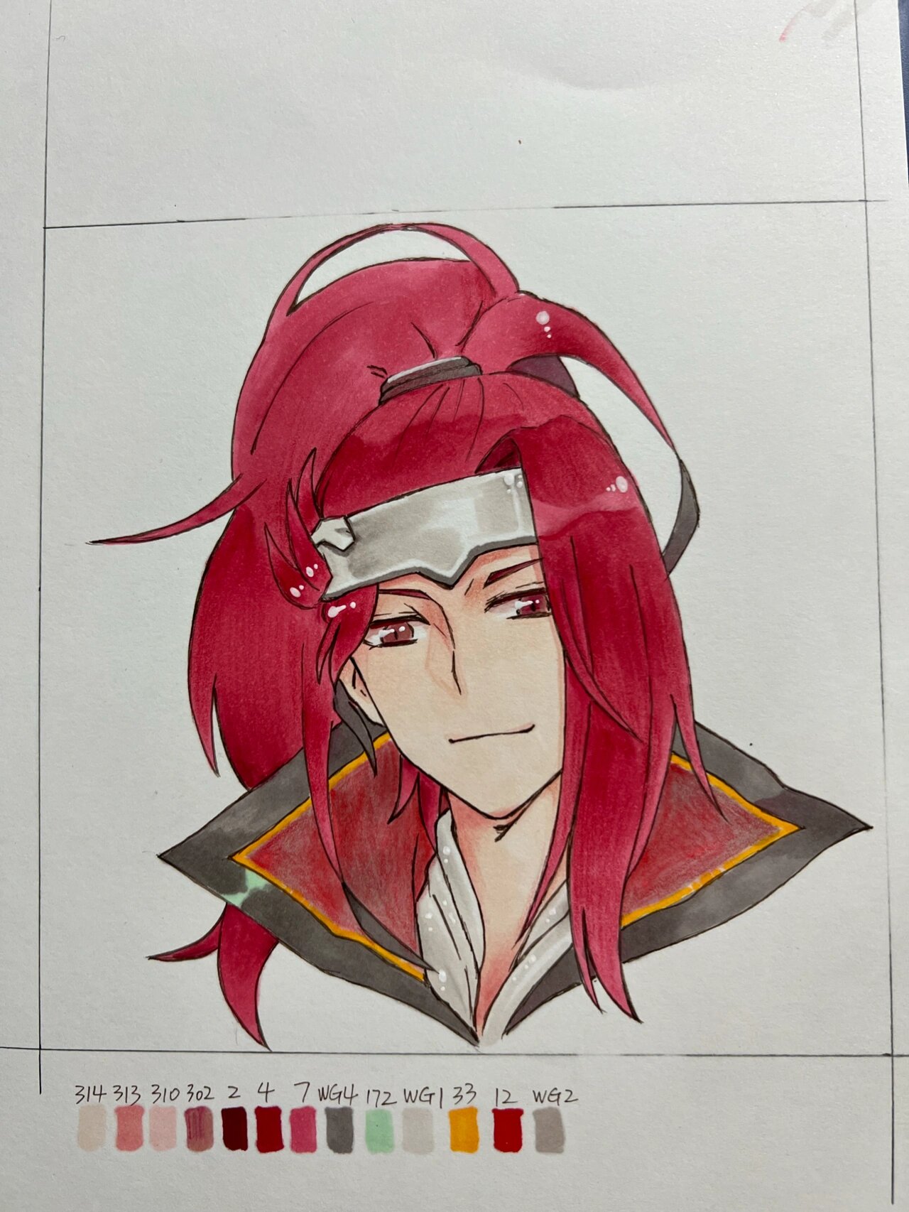 王者 韩信 马克笔手绘临摹步骤图