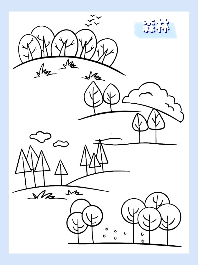 简笔画|森林