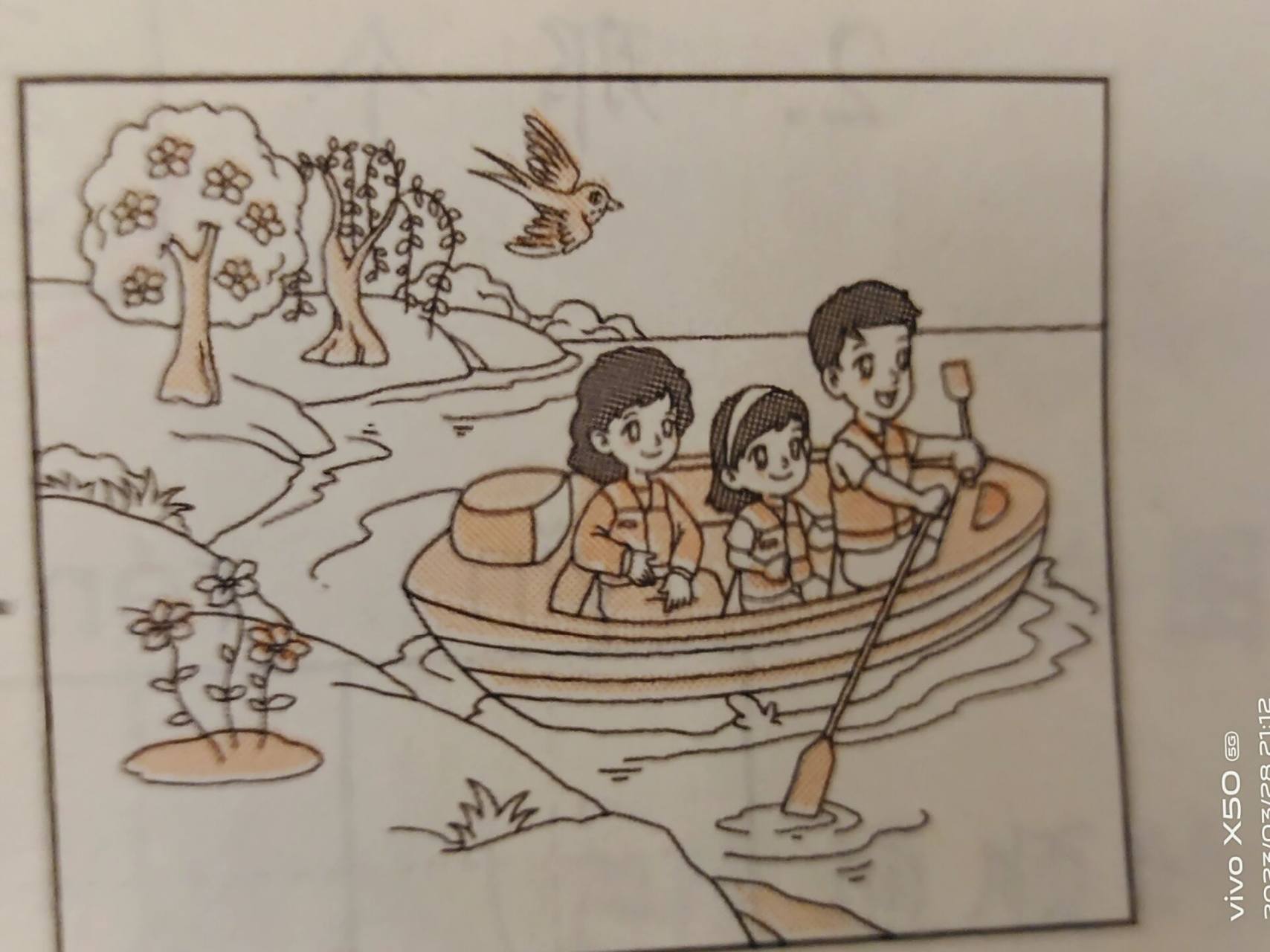 二年级下册《和爸爸妈妈去划船》 二单元测试看图写话