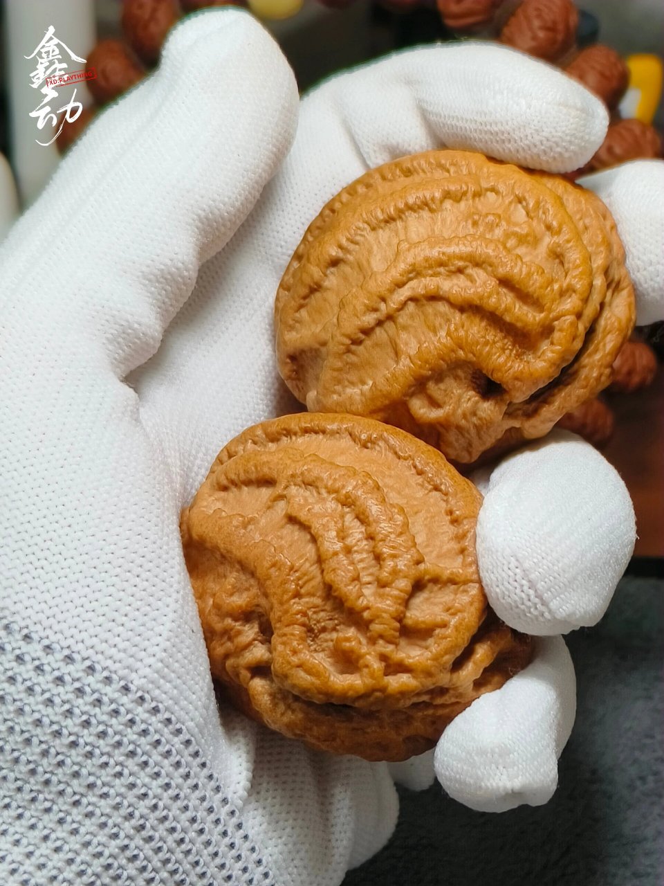 佛系回血出一组鬼脸核桃 巴西乾坤鬼脸尺寸:边43肚41高47克重53g 印尼